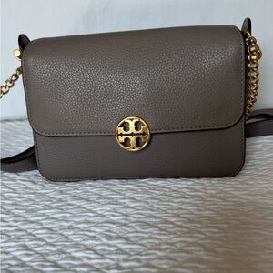 Tory Burch Gray Leather Crossbody Bag